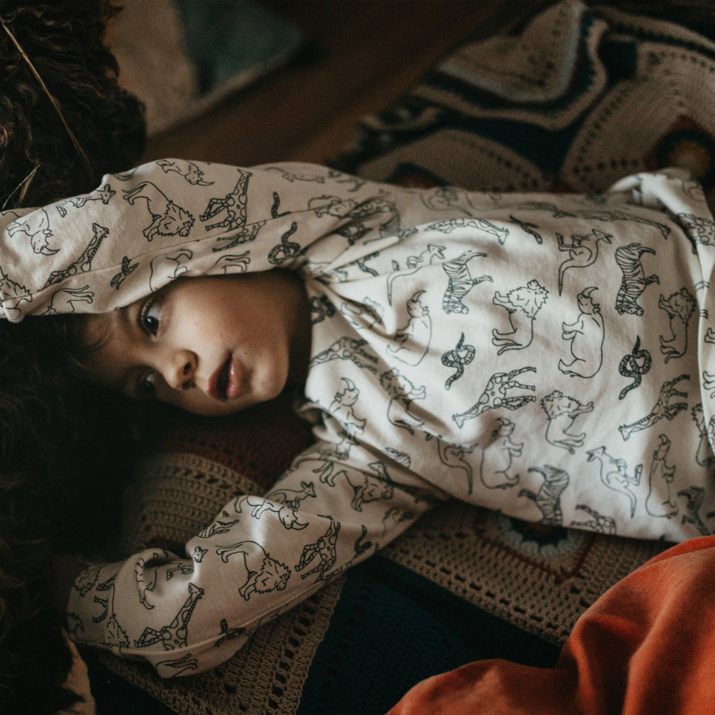 Animal Kingdom Rib Pyjama 100% Bio-Baumwolle - WikoBaby