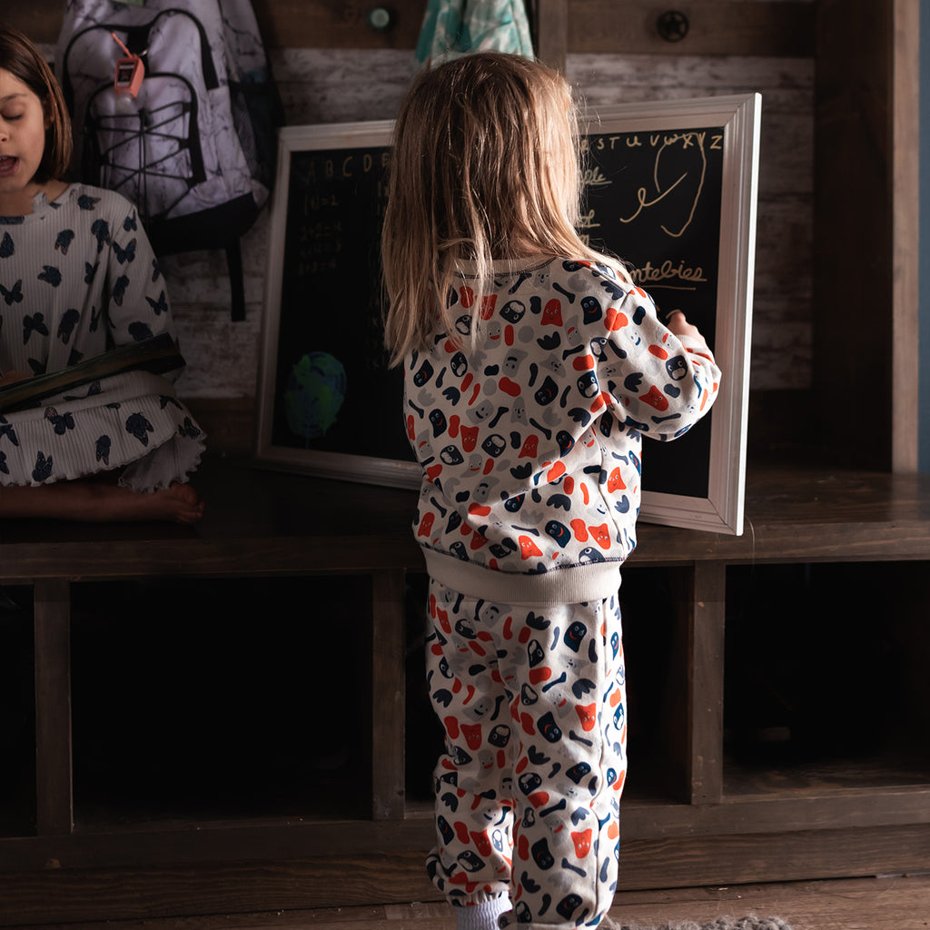 Funny Monsters 3 PLY  Sweatshirt + Pants Set 100% Bio-Baumwolle - WikoBaby