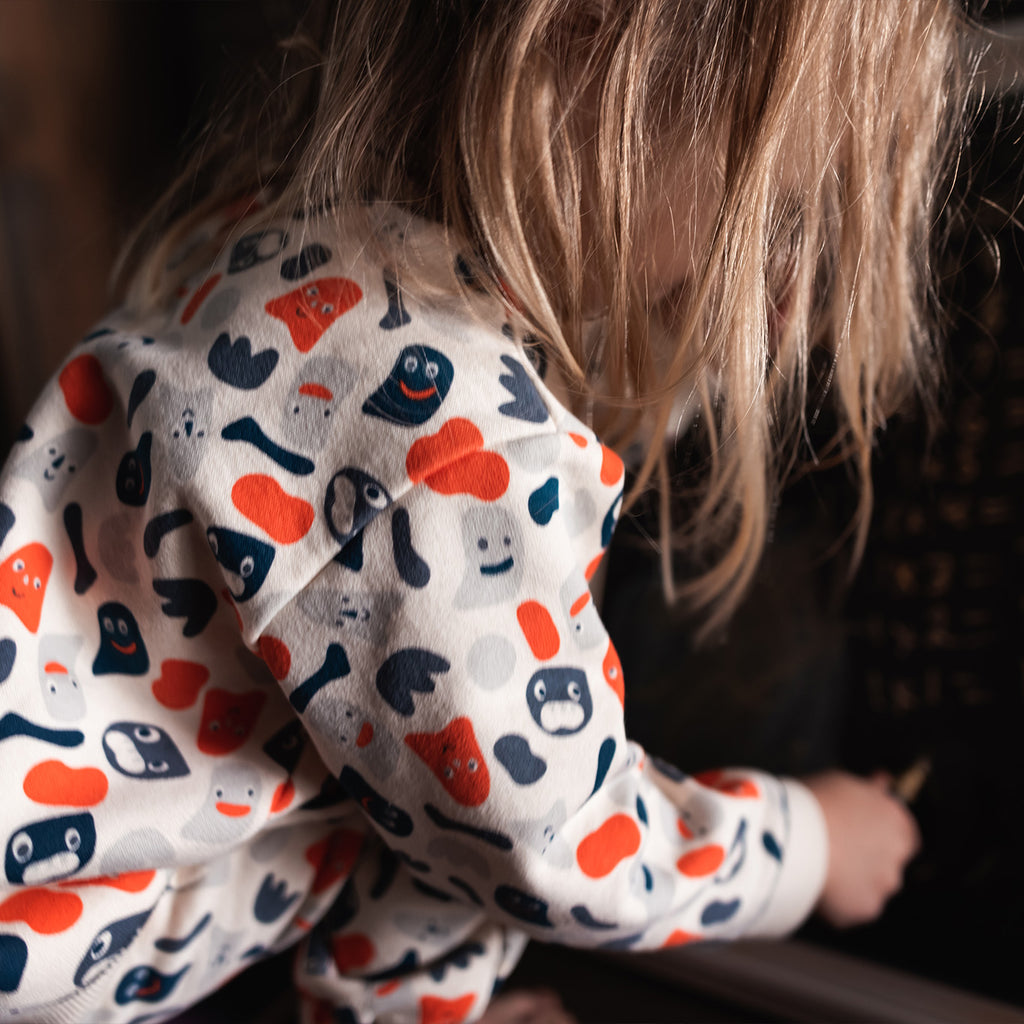 Funny Monsters 3 PLY  Sweatshirt + Pants Set 100% Bio-Baumwolle - WikoBaby