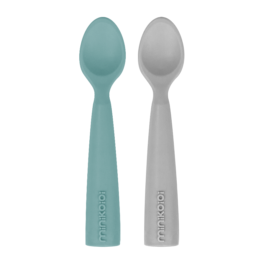 Minikoioi Scoopers- Baby und Kinderlöffel  (2 Stück) - 100 % Lebensmittelqualität Silikon - BPA Frei - WikoBaby