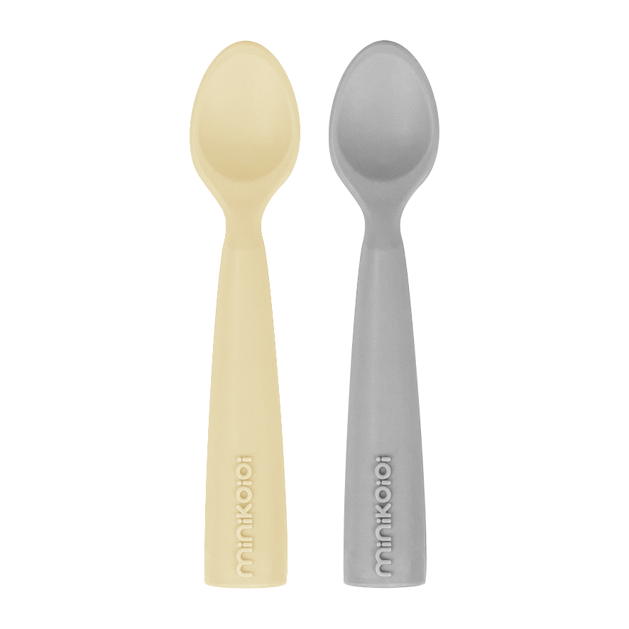 Minikoioi Scoopers- Baby und Kinderlöffel  (2 Stück) - 100 % Lebensmittelqualität Silikon - BPA Frei - WikoBaby
