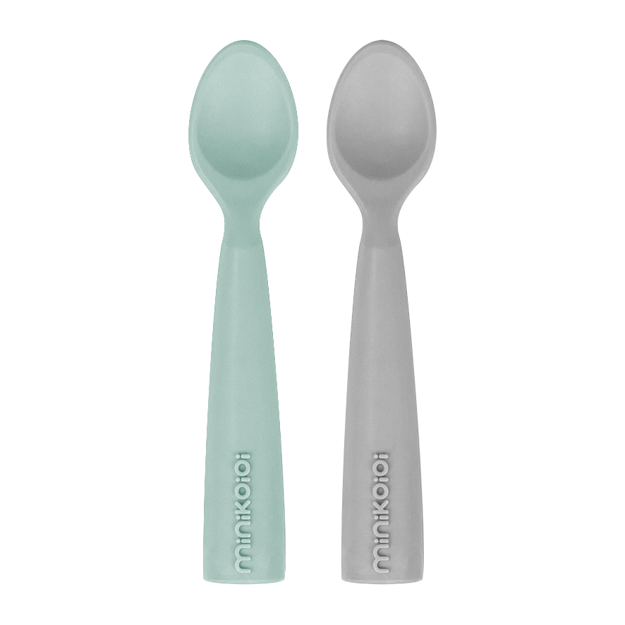 Minikoioi Scoopers- Baby und Kinderlöffel  (2 Stück) - 100 % Lebensmittelqualität Silikon - BPA Frei - WikoBaby