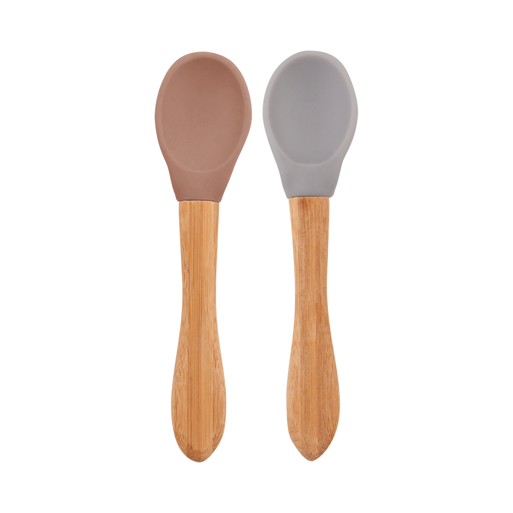 Minikoioi Scoops- Baby und Kinderlöffel (2 Stück) -100 % aus Lebensmittelqualität Silikon und Bambus - WikoBaby