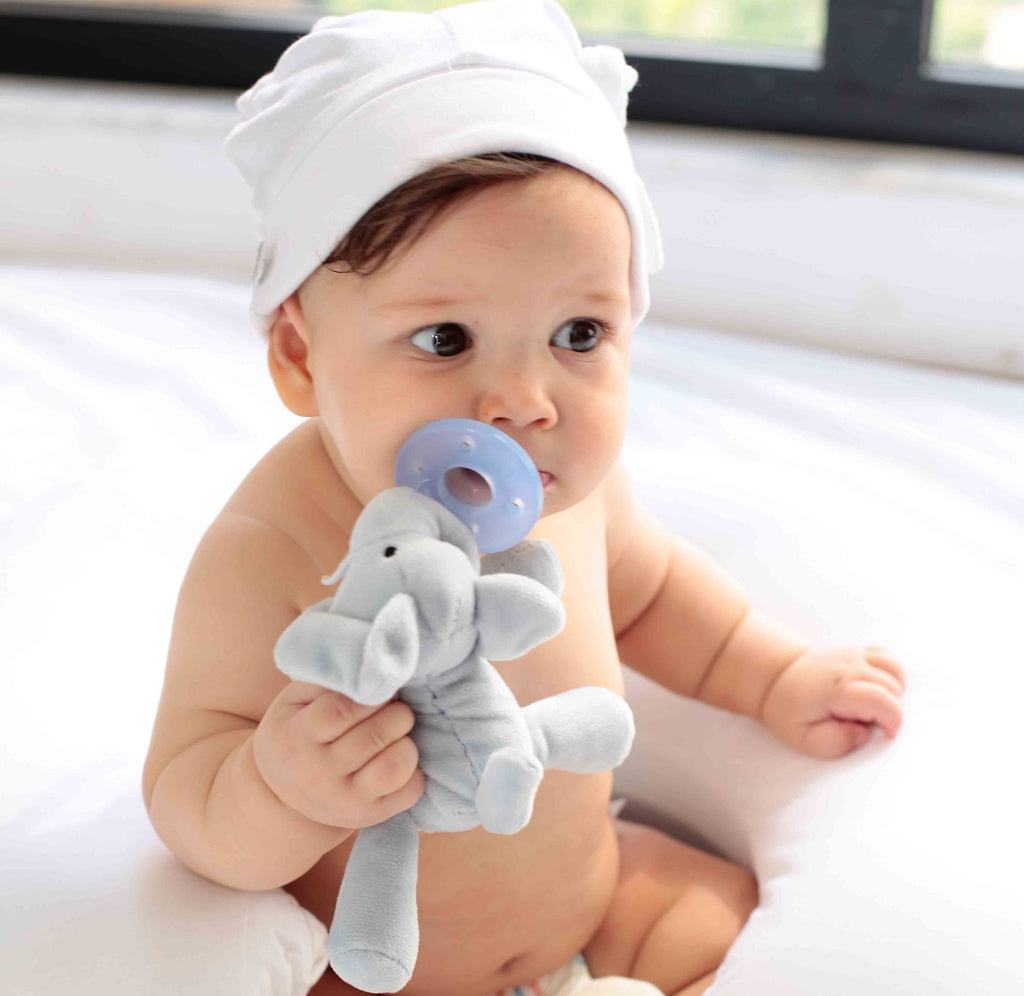 Minikoioi Sleep Buddy-Elefant - Bonny- Einschlafhilfe Schnuller Kuscheltier - BPA Frei - 100 % Premium-Silikon - WikoBaby