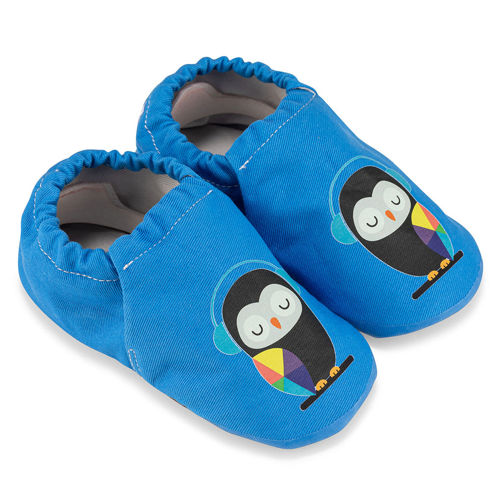 Beats Hyper - Indigo Blue - Barfuß Kitaschuhe & Hausschuhe - Hopfrög Kids aus weicher 100 % Baumwolle - OrthoFlex® Einlegesohle- BioVegan® Leder ürününün kopyası - WikoBaby