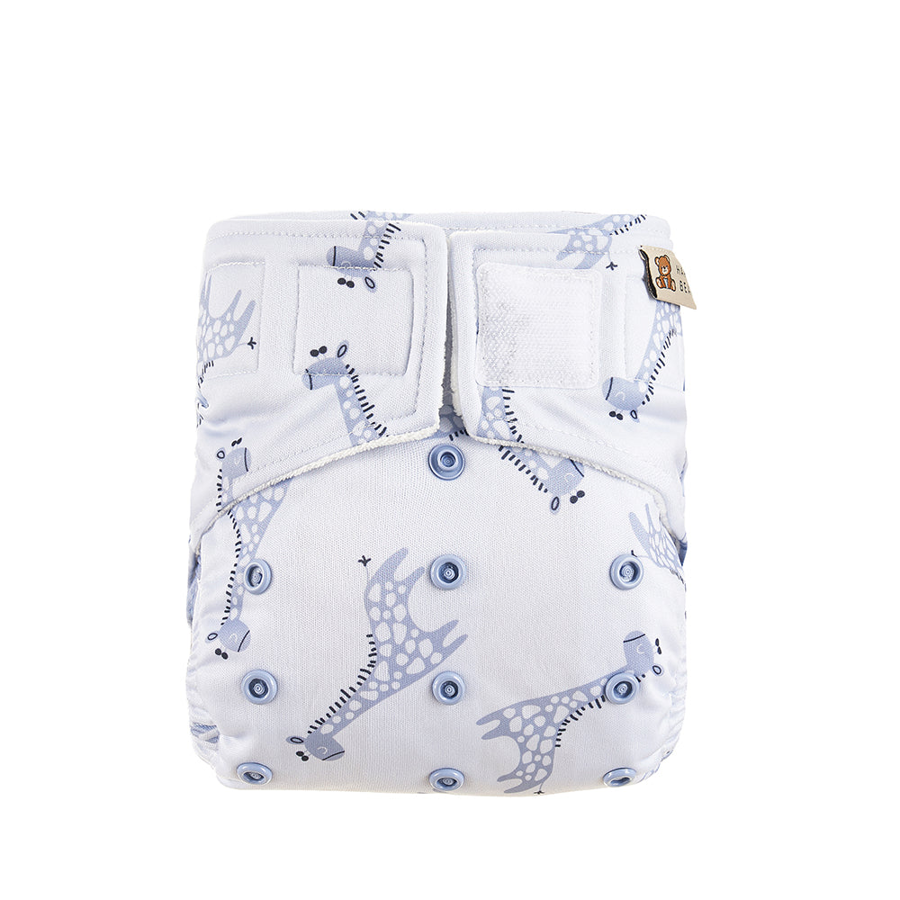 All-In-One Diaper | Blue Giraffe - Happybear Diapers - Waschbare Windeln - WikoBaby