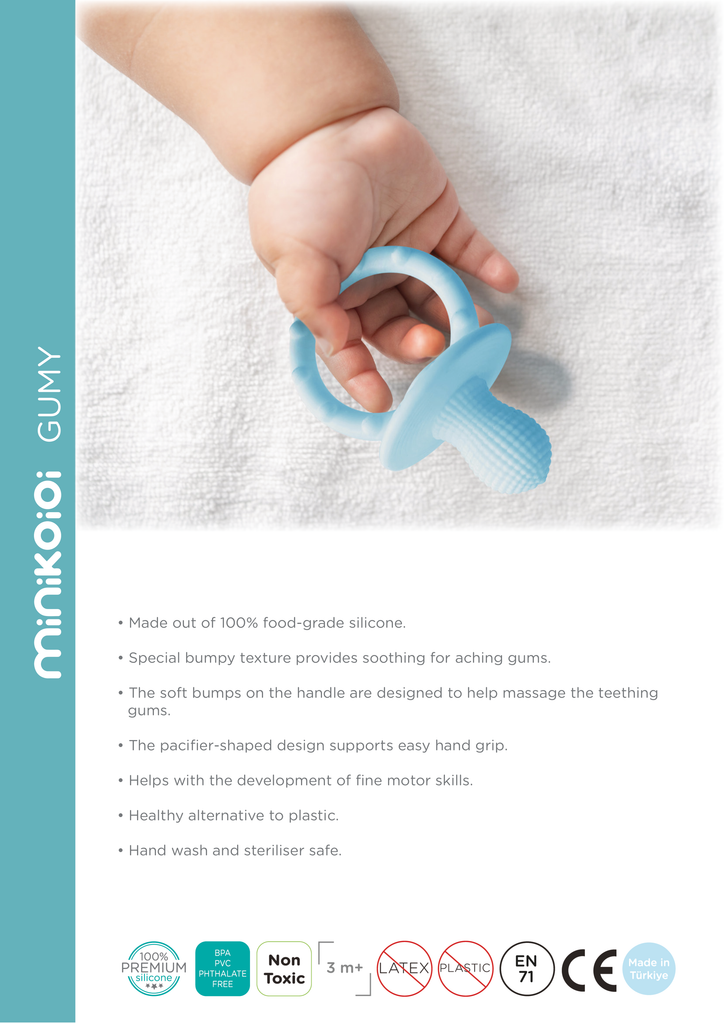Minikoioi Gumy -Beißring - 100 % Lebensmittelqualität Silikon - BPA Frei - WikoBaby