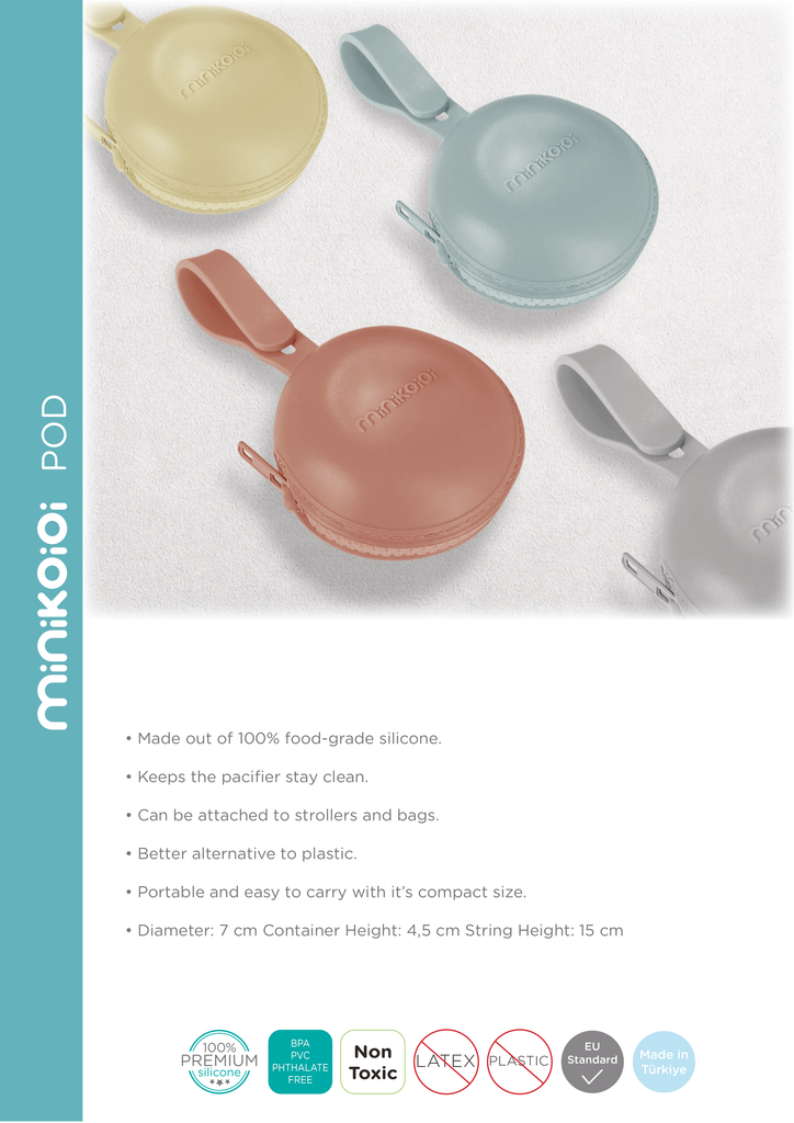 MinikOiOi Pod Pacifier- Schnulleraufbewahrung - 100 % Lebensmittelqualität Silikon - BPA Frei - WikoBaby