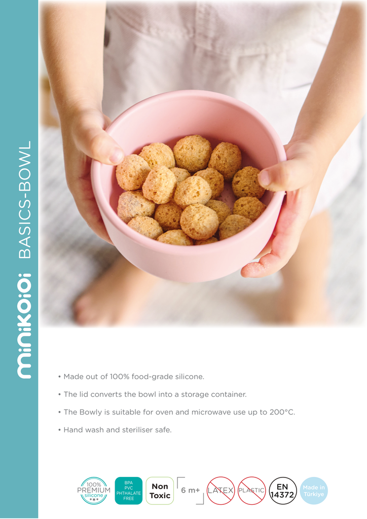 Minikoioi Basics Bowl-Schüssel -100 % Lebensmittelqualität Silikon - BPA Frei - WikoBaby