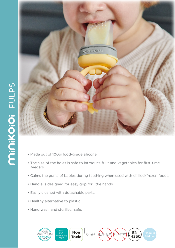 Minikoioi Pulps- Fruchtsauger -100 % Lebensmittelqualität Silikon - BPA Frei - WikoBaby