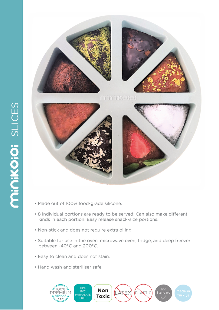 Minikoioi Slices- Kuchenform - 100 % Lebensmittelqualität Silikon - BPA Frei - WikoBaby