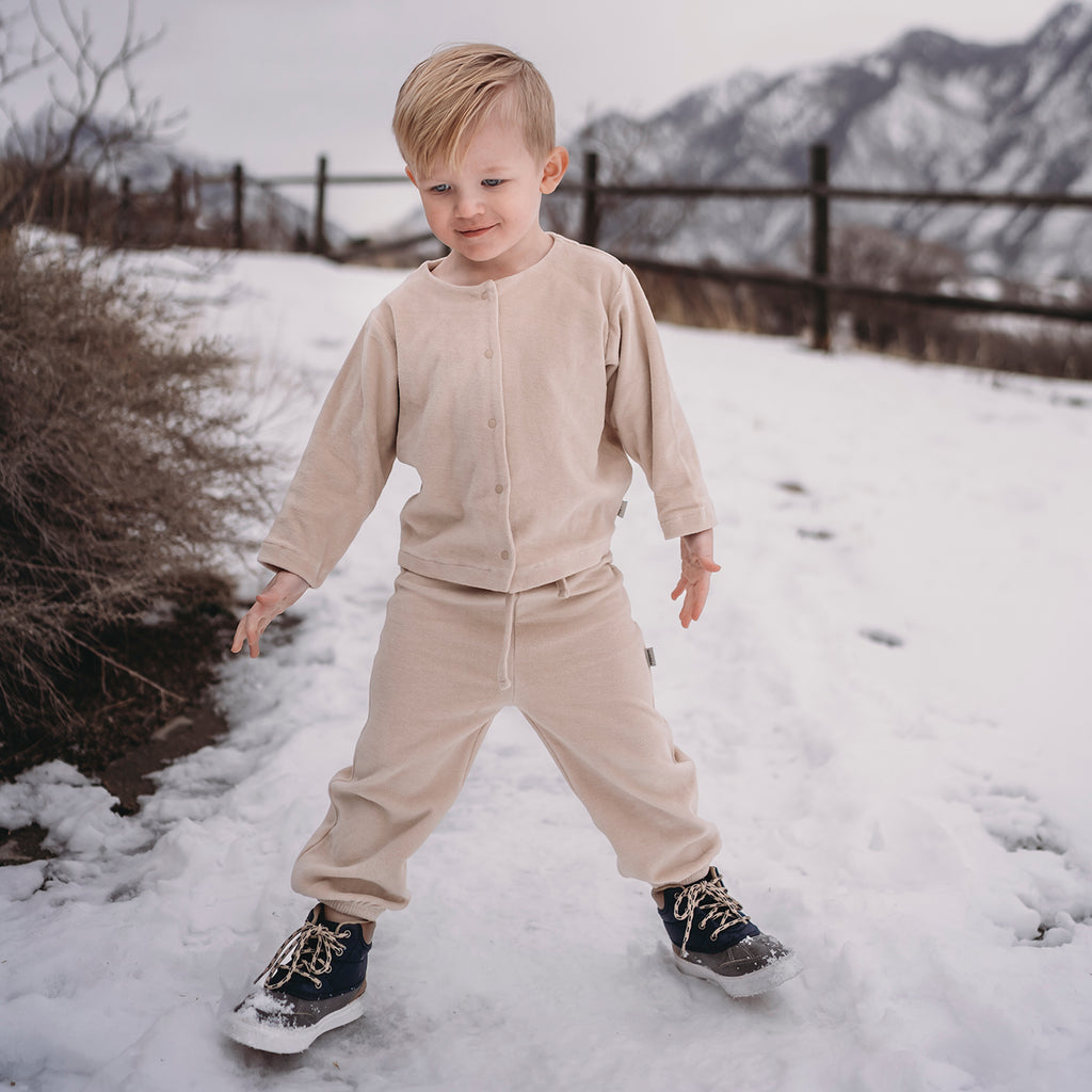 Beige Velvet Hose- Antebies 100% Bio-Baumwolle - WikoBaby