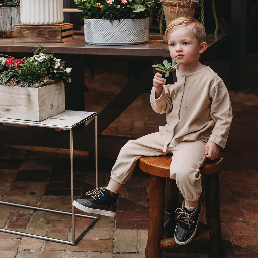 Beige Velvet Hose- Antebies 100% Bio-Baumwolle - WikoBaby