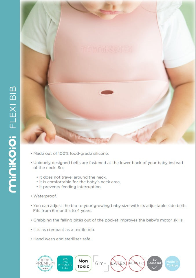 Minikoioi Flexi Bib- Lätzchen -Auffangschale - BPA Frei - 100 % Premium-Silikon - WikoBaby