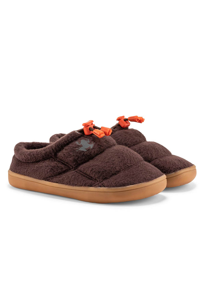 Hoppuff Polar Shoe - Brown Polar - Barfuß Kitaschuhe & Hausschuhe - Hopfrög Kids • 100 % recycelte OrthoFlex®-Innensohlen - WikoBaby