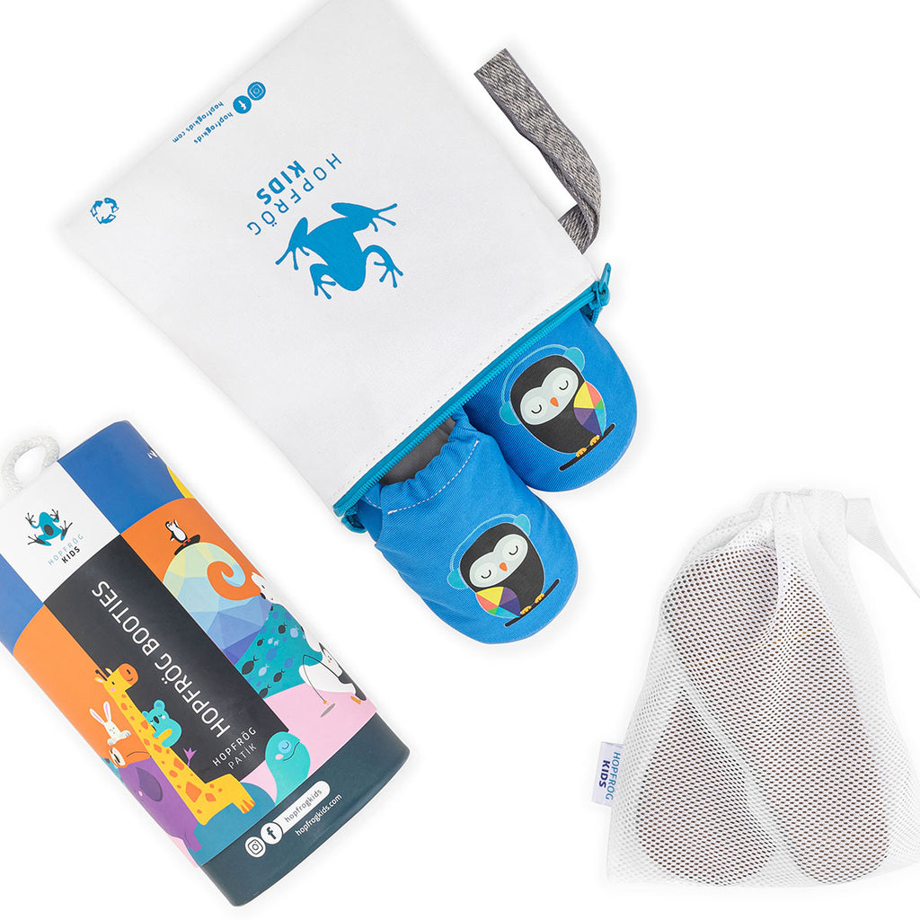 Beats Hyper - Indigo Blue - Barfuß Kitaschuhe & Hausschuhe - Hopfrög Kids aus weicher 100 % Baumwolle - OrthoFlex® Einlegesohle- BioVegan® Leder ürününün kopyası - WikoBaby